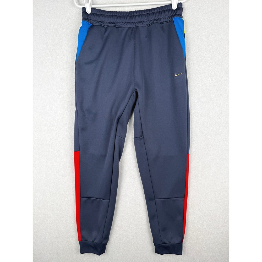 Nike Tribute Smile Joggers Mens M Navy Blue Colorblock DQ3525-435 Track Pants